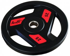 Олимпийский обрезиненный диск AEROFIT AFPLC 25 кг красный, фото