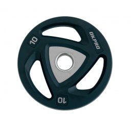 Диск олимпийский полиуретановый 10 кг OKPRO серый лого, фото